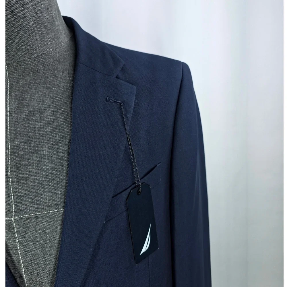 Nautica Sport Coat Mens 40L Navy Branford‎ Suit Quiet Luxury Business Casual NWT